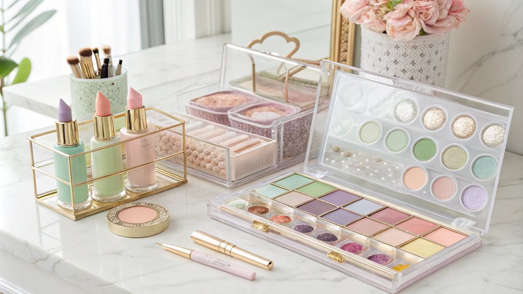 pastel makeup storage solutions