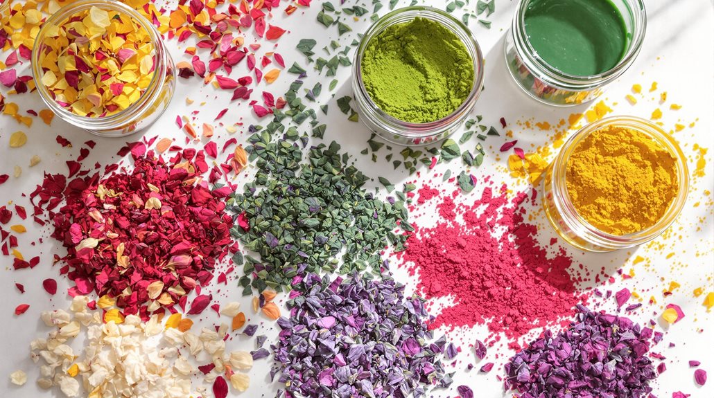 colorful natural cosmetics ingredients